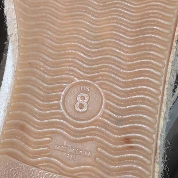 Saludos Beaded Elephant Cream Espadrilles Slip On Shoes Sz 8 - Picture 10 of 10